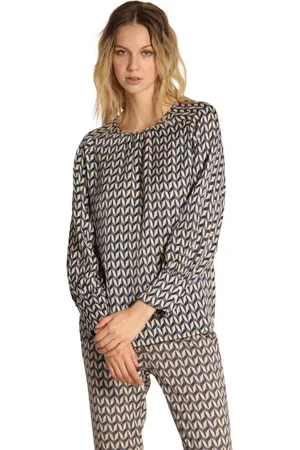 Masons Bluser & Skjorter, Dame, Flerfarvet, S, Uld, Geometrisk Print Viskose Skjorte