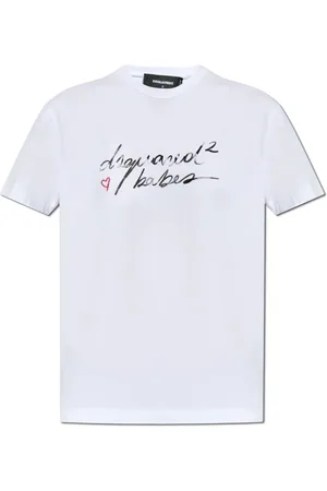 Dsquared2 Top, Dame, Hvid, L, Bomuld, T-shirt med logo