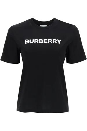 Burberry Top, Dame, Sort, XS, Bomuld, Logo Print Bomulds T-Shirt