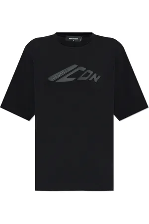 Dsquared2 Top, Dame, Sort, 2XS, Bomuld, Sortærmet sort T-shirt