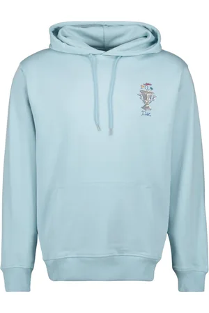 Drôle de Monsieur Sweathshirts & Hoodies, Herre, Blå, XS, Bomuld, Lyseblå Vase Hættetrøje