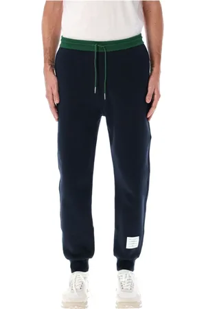 Thom Browne Bukser, Herre, Blå, L, Bomuld, Color Blocked Sweatpants