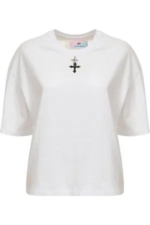 Chiara Ferragni Top, Dame, Hvid, L, Bomuld, Chiara Ferragni T-shirt