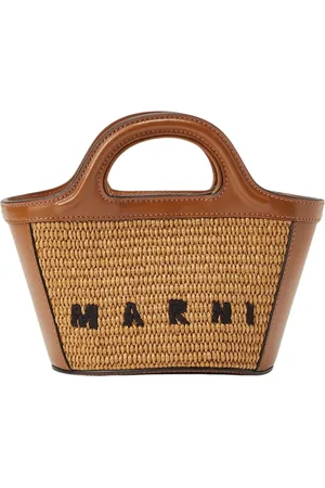 Marni Taske, Dame, Brun, ONE SIZE, Bomuld, Tropicalia Micro Tote Bag