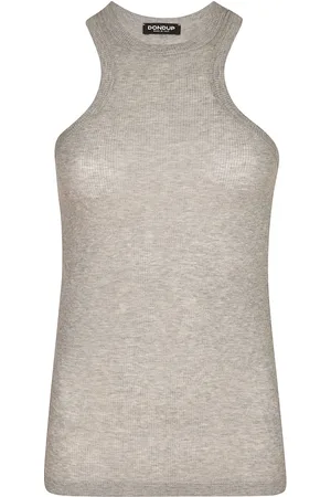 Dondup Top, Dame, Grå, M, Bomuld, Ærmeløs top
