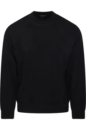 Emporio Armani Sweathshirts & Hoodies, Herre, Sort, S, Bomuld, Nero Rundhalset Pullover Sweater