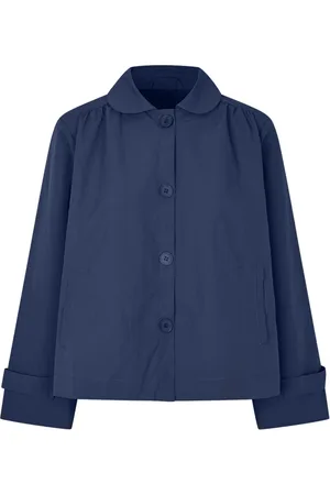 Lollys Laundry Jakke, Dame, Blå, S, Elegant Mørkeblå Jakke med Rund Hals