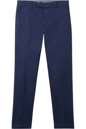 Brooks Brothers Bukser, Herre, Blå, W34, Bomuld, Almindelig pasform stræk bomuld gabardine chino