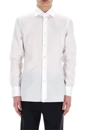 Ermenegildo Zegna Skjorte, Herre, Hvid, L, Bomuld, Hvid Bomuldsskjorte