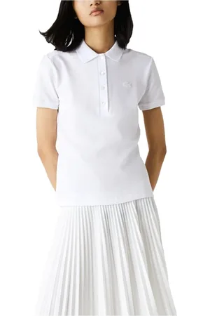 Lacoste Top, Dame, Hvid, M, Bomuld, Cotton Lacquer Piquépolo