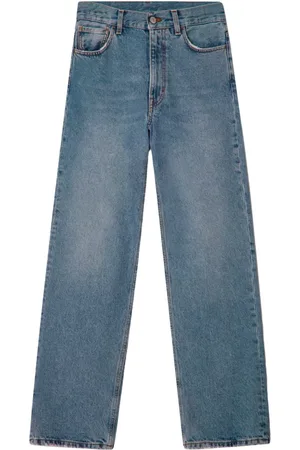 Dagmar Jeans, Dame, Blå, W26 L32, Denim, Wide Leg Denim Jeans