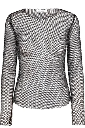Co`Couture Top, Dame, Sort, M, Polyester, Net Bluse Top