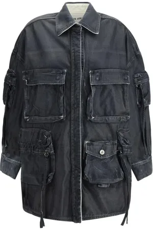 The Attico Jakke, Dame, Blå, 2XS, Denim, Vintage Fern Denimjakke med lommer