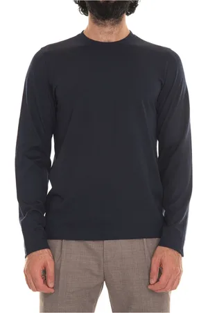 Gran Sasso Top, Herre, Blå, M, Uld, Uld Langærmet T-shirt