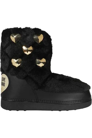 Moschino Sko, Dame, Sort, 35 EU, Polyester, Støvleter med nitter