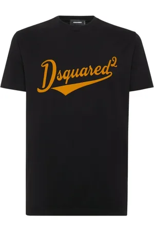 Dsquared2 Top, Herre, Sort, XL, Bomuld, Sort T-shirt med print i bomuld
