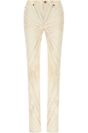 Roberto Cavalli Bukser, Dame, , L, Bomuld, Guldtryk Skinny Bomuldsbukser