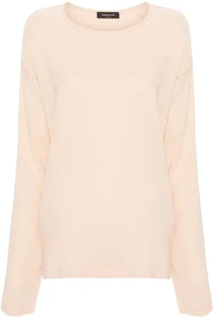 Fabiana Filippi Strik, Dame, Lyserød, M, Uld, Elastisk sweater med rund hals