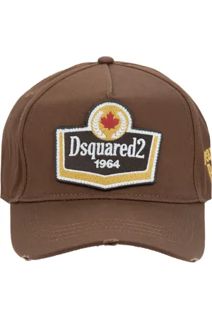 Dsquared2 Tilbehør, unisex, Brun, ONE SIZE, Bomuld, Broderet baseballkasket med justerbar lukning