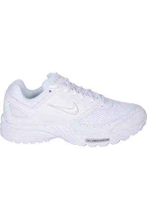 Comme des Garçons Sko, Herre, Hvid, 42 1/2 EU, Læder, Mesh Swoosh Sneakers med gummisål