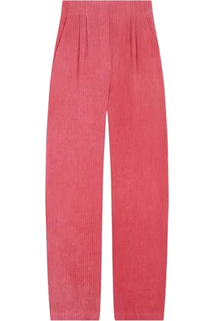 Cortana Bukser, Dame, Lyserød, 2XL, Uld, Lupe High-Waisted Hør Bukser