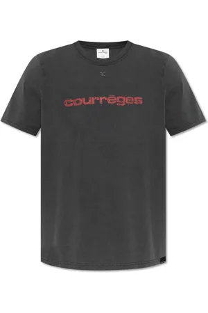 Courrèges Top, Herre, Grå, L, Bomuld, Printed Stone T-Shirt