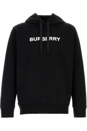 Burberry Sweathshirts & Hoodies, Herre, Sort, XL, Bomuld, Logo Print Hættetrøje