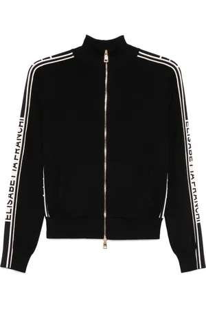 Elisabetta Franchi Sweathshirts & Hoodies, Dame, Sort, L, Sort og Creme Striktrøje