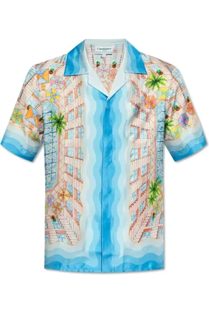 Casablanca Skjorte, Herre, Flerfarvet, M, Le Plongeon Silk Shirt
