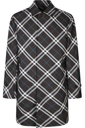 Burberry Frakke, Herre, Flerfarvet, M, Uld, Klassisk Grå Frakke