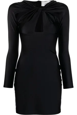 COPERNI Kjole, Dame, Sort, XS, Satin, Twisted Cut-Out Kjole