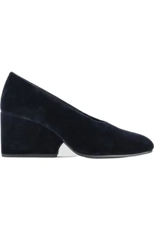 Comme des Garçons Sko, Dame, Blå, 36 EU, Navy Velvet Round-Toe Pumps