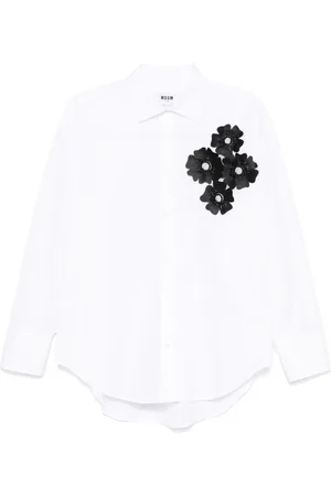 Msgm Bluser & Skjorter, Dame, Hvid, S, Bomuld, Bianco Bomuld Skjorte Kvinders Mode