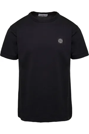 Stone Island Top, Herre, Sort, S, Bomuld, Sort Logo Patch Bomuld T-shirt