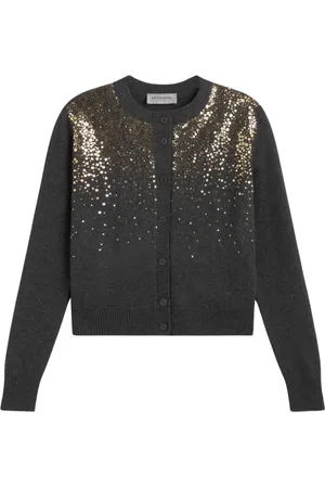 ERMANNO SCERVINO Strik, Dame, Flerfarvet, XS, Uld, Sequin Gradient Uld Cardigan