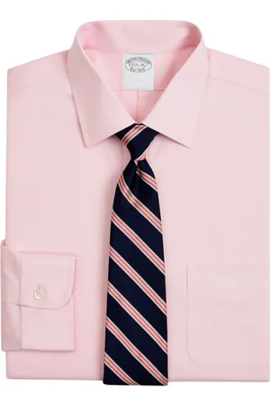 Brooks Brothers Skjorte, Herre, Lyserød, 2XL, Bomuld, Regular Fit Non-Iron Stretch Cotton Dress Shirt med Ainsley-krave