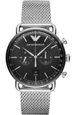 Emporio Armani Tilbehør, Herre, Grå, ONE SIZE, Rustfrit stål ur