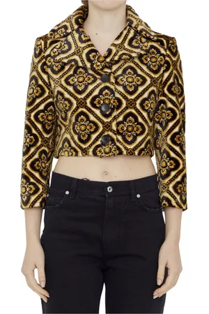 Etro Jakke, Dame, Brun, S, Bomuld, Velvet Jacquard Cropped Jakke