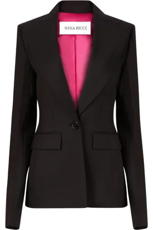 Nina Ricci Jakke, Dame, Sort, S, Uld, Uld Gabardine Blazer i Sort