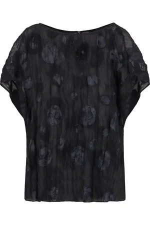 Emporio Armani Bluser & Skjorter, Dame, Blå, M, Uld, Polka-dot Jacquard Bluse