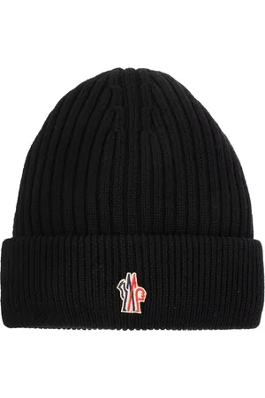 Moncler Tilbehør, Herre, Sort, ONE SIZE, Uld, Sort Down Beanie