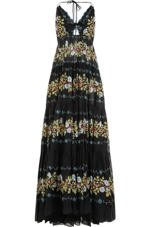 Etro Kjole, Dame, Sort, XS, Bomuld, Sort Blomstret Maxikjole
