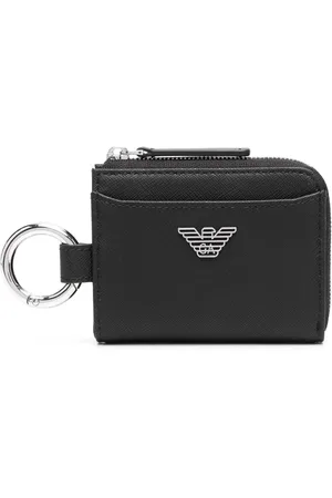 Emporio Armani Tilbehør, Herre, Sort, ONE SIZE, Læder, Sort pung