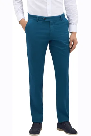 Brooks Brothers Bukser, Herre, Blå, W36, Bomuld, Teal Stretch Cotton Chinos