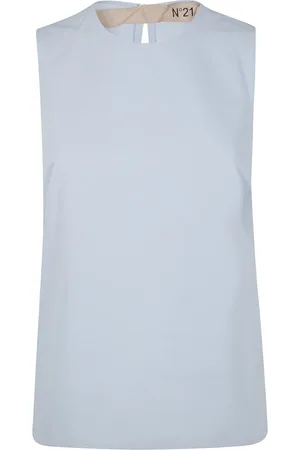Nº21 Top, Dame, Blå, XL, Bomuld, Bomuldsskjorte