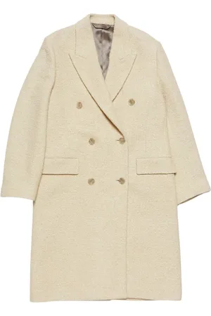 Acne Studios Frakke, Dame, Hvid, S, Uld, Hvid Uld Dobbeltradet Frakke