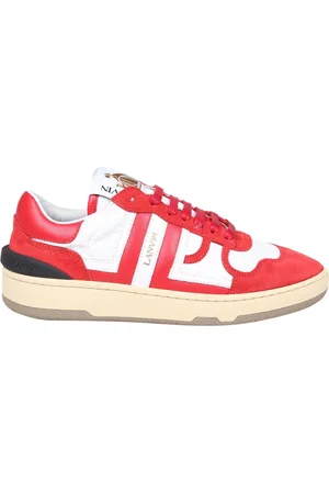 Lanvin Sko, Dame, Flerfarvet, 37 EU, Læder, Røde/Hvide Læder Sneakers