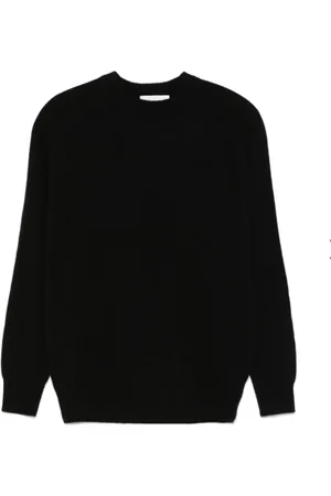 LARDINI Strik, Herre, Sort, L, Cashmere, Sort Cashmere Striktrøje