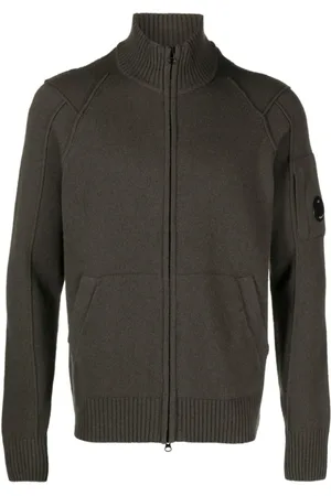 C.P. Company Strik, Herre, Grøn, 2XL, Uld, Cardigan