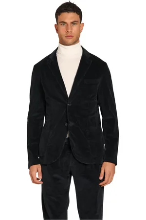 Masons Jakke, Herre, Blå, M, Velvet Stribet Blazer